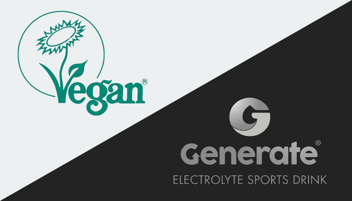 Generate Electrolytes Sports Drink registered with the Vegan Society...